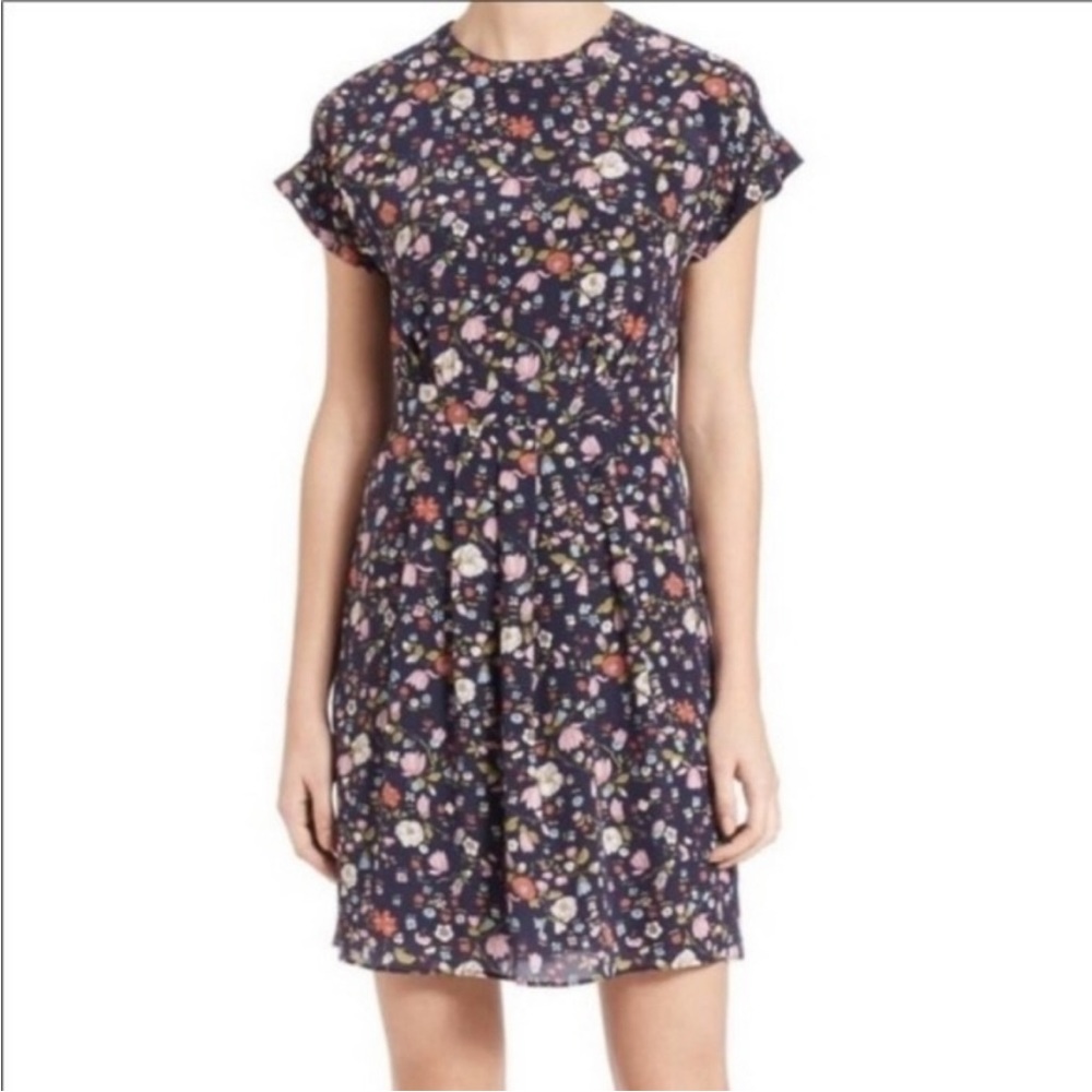 Rebecca Taylor Tapestry Garden Blackberry 100% Silk Dress Size 2